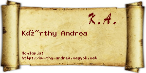 Kürthy Andrea névjegykártya