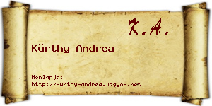 Kürthy Andrea névjegykártya
